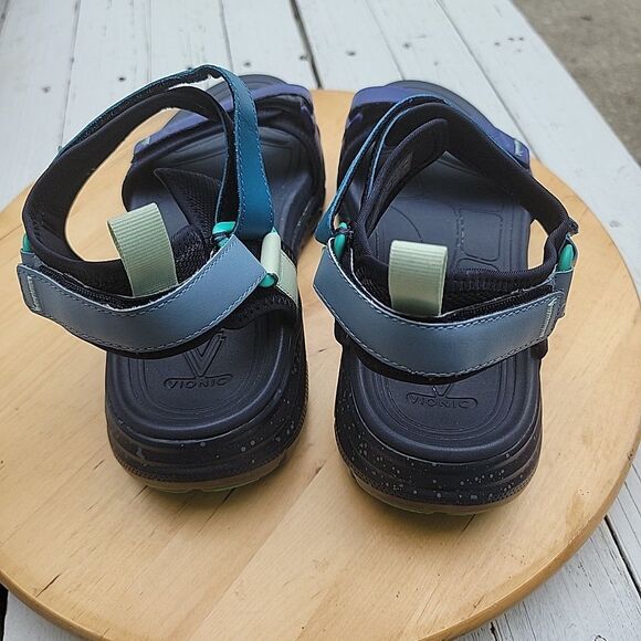 VIONIC WMX wanderer MENS ANKLE STRAP SANDALS BLACK ADJUSTABLE STRAP SIZE 8 Wide main image 4